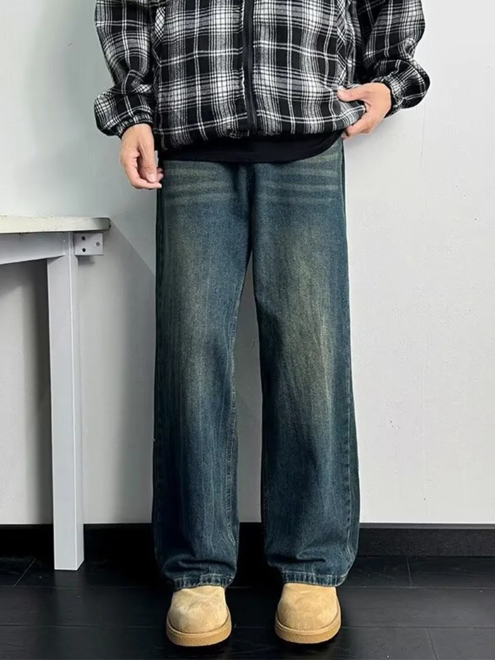 Men's Full Size Wash Wide Leg Jeans Plus Size, image 2