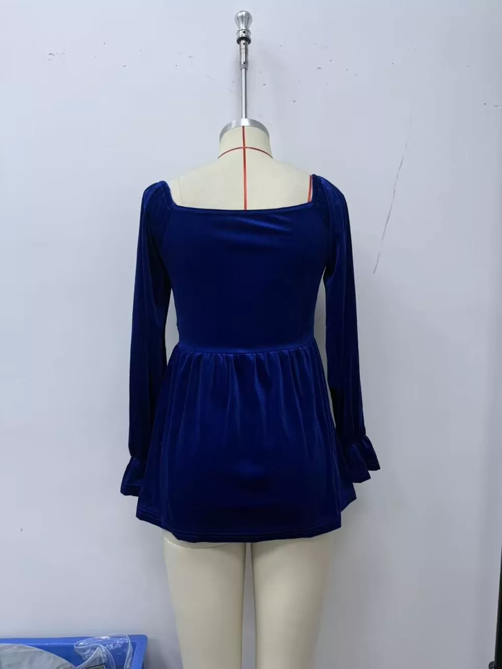 Velvet Smocked Peplum Blouse, image 12