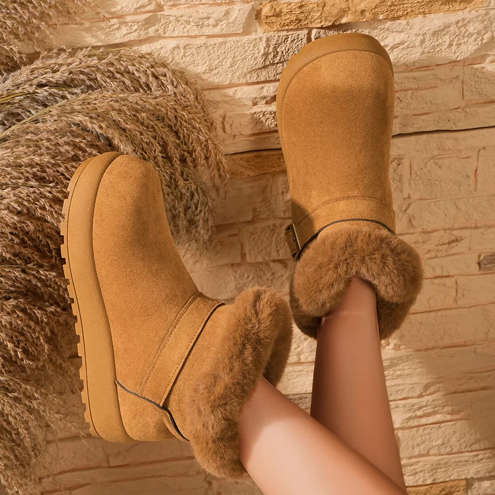 Faux Fur Lined Suede Winter Boots, image 3