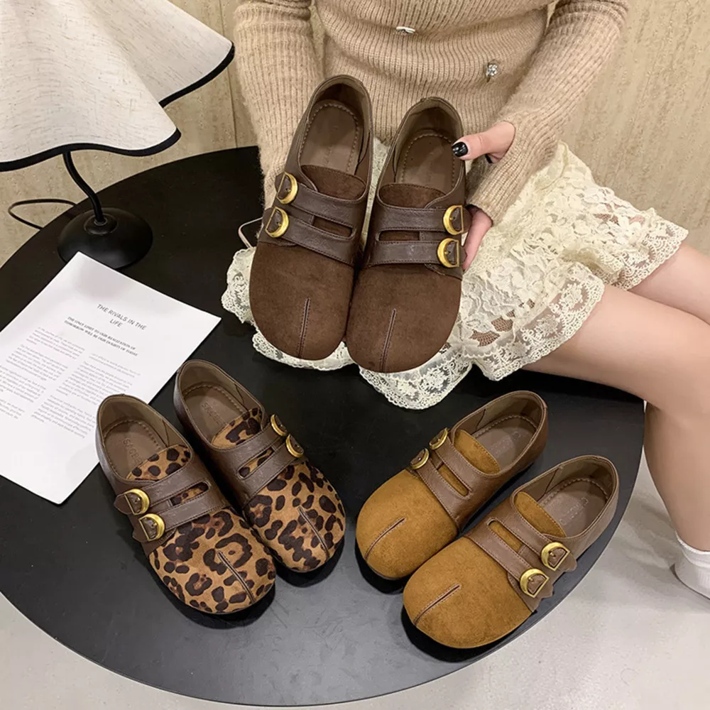 Split Toe Double Buckle Slip-Ons, image 2