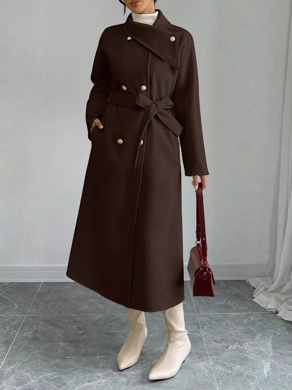 Double-Breasted Longline Coat, image 2