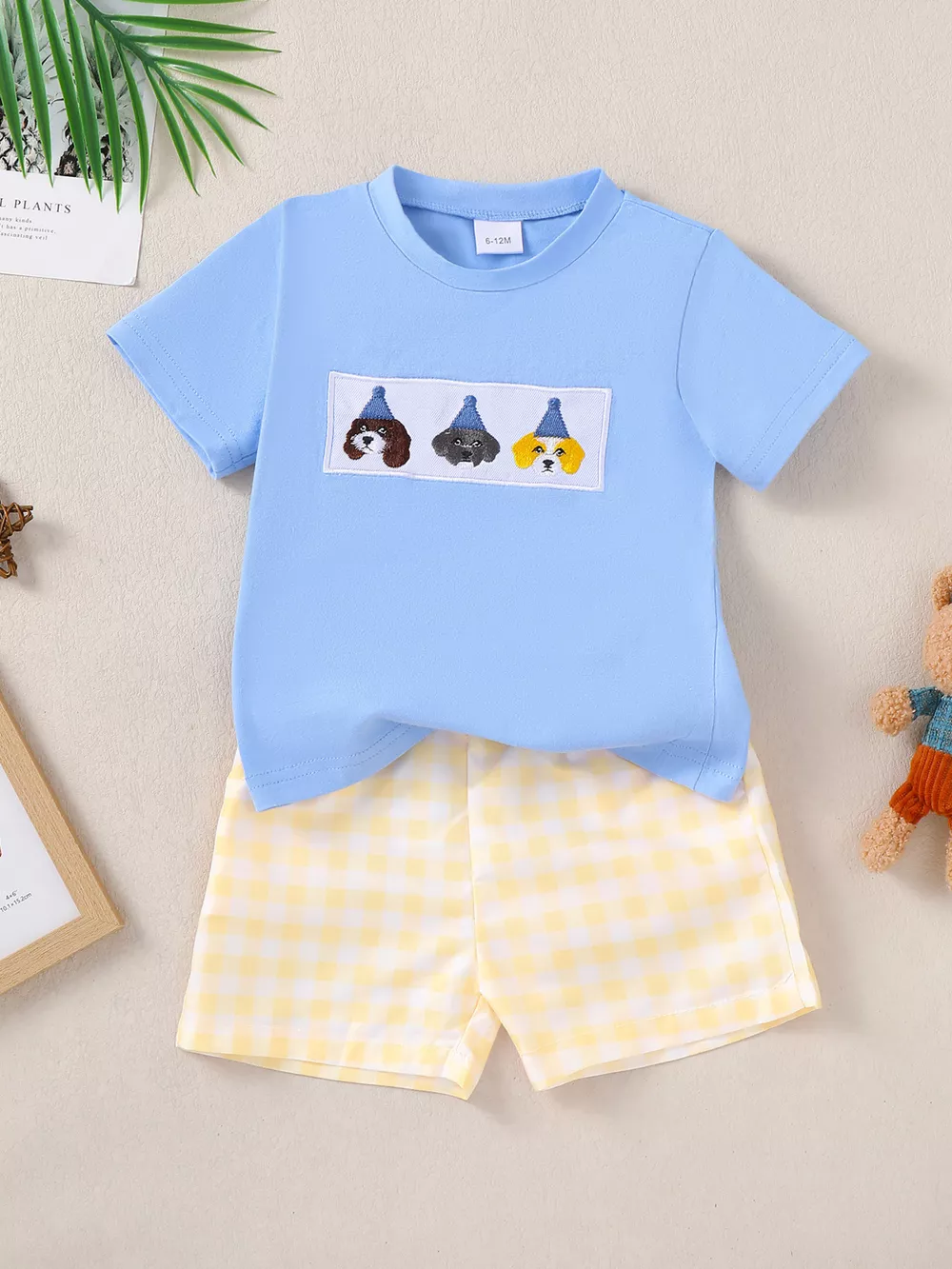 Children's Puppy Round Neck Tee and Shorts Set, image 3