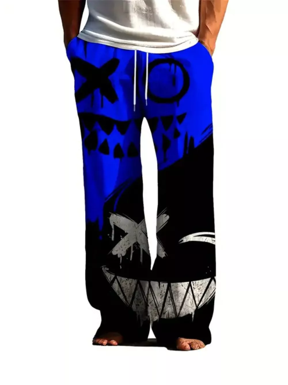 Men's Full Size Printed Loose Fit Pants Plus Size