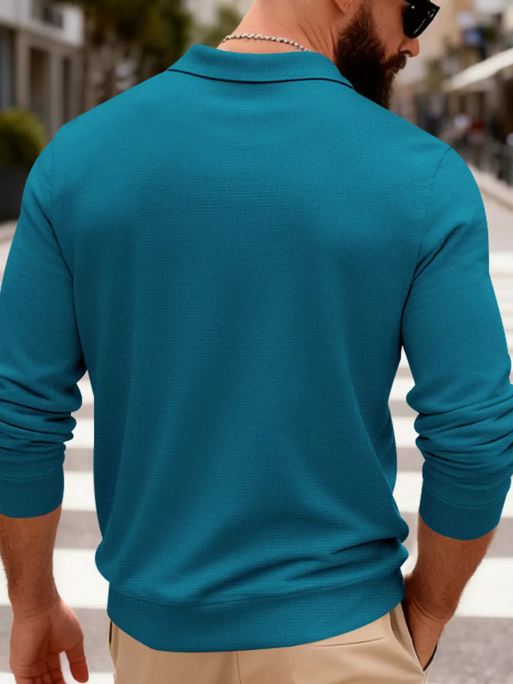 Men's Full Size Slim Fit Long Sleeve Polo Plus Size, image 4