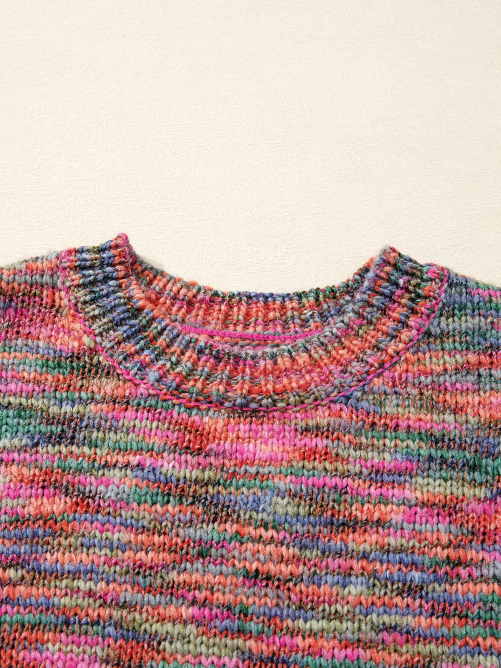 Space Dye Yarn Crew Neck Sweater, image 3