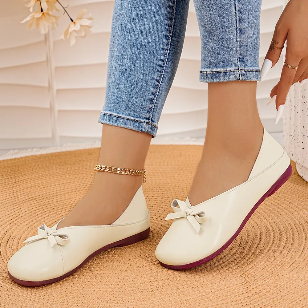 Bow Round Toe Flats Slip-Ons, image 14