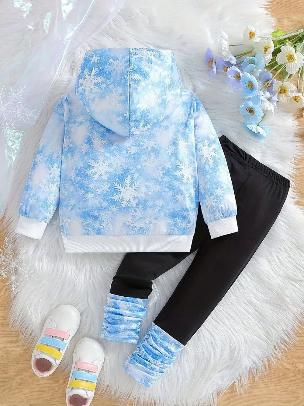 Children's Snowflake Hoodie and Leggings Set, image 6