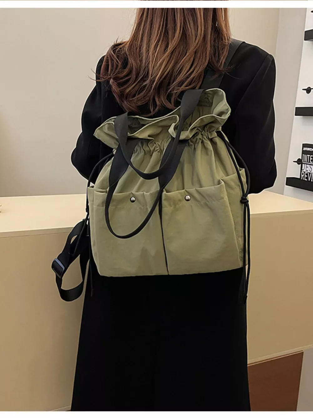 Drawstring Closure Lightweight Backpack Bag, image 4