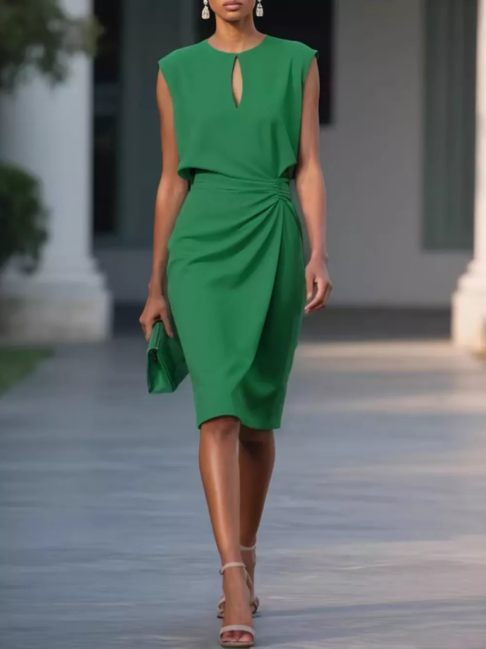 Ruched Waist Sleeveless Dress, image 10