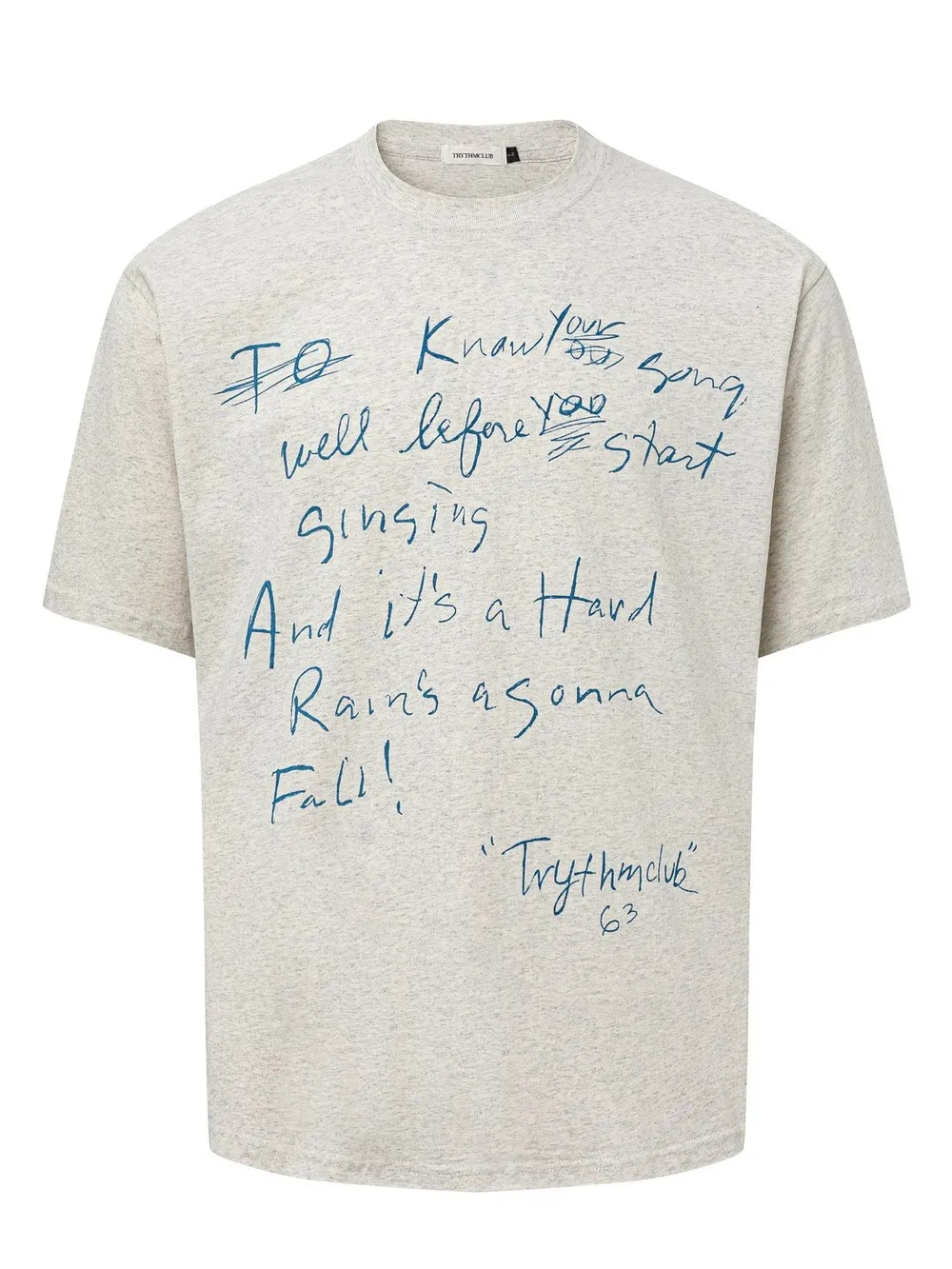Men's Oversized Handwritten Round Neck T-Shirt, image 2
