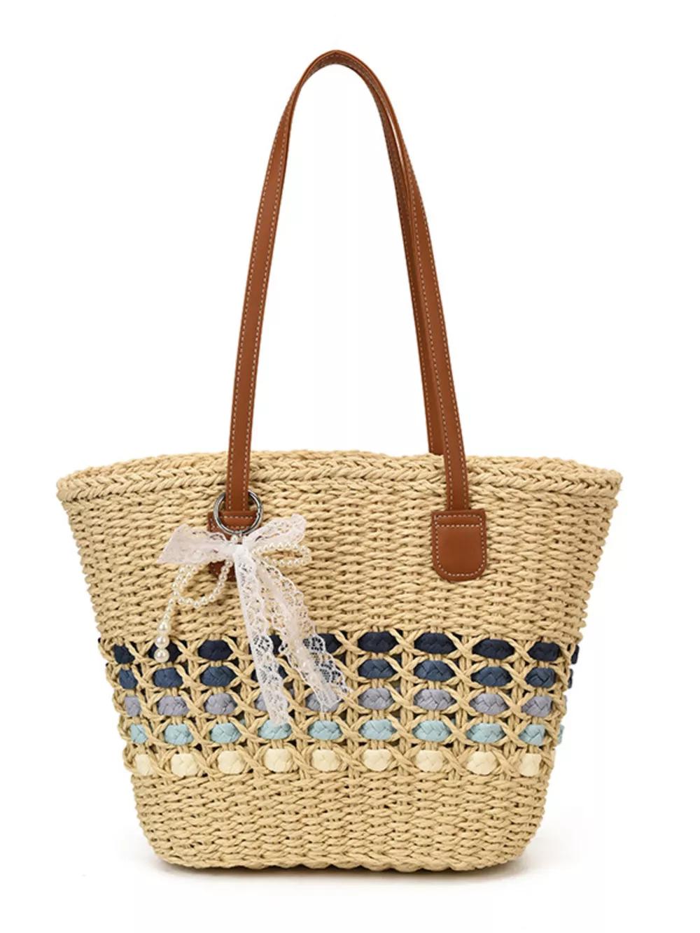 Woven Straw Shoulder Bag, image 8