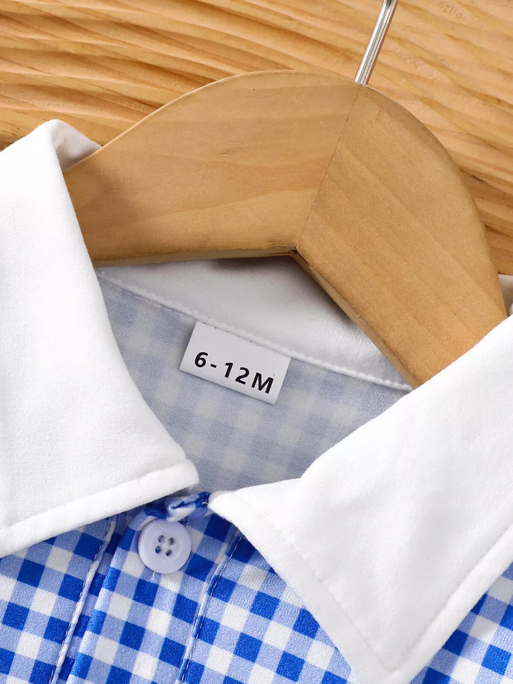 Children's Gingham Polo Collar Ruffle Hem Dress, image 3