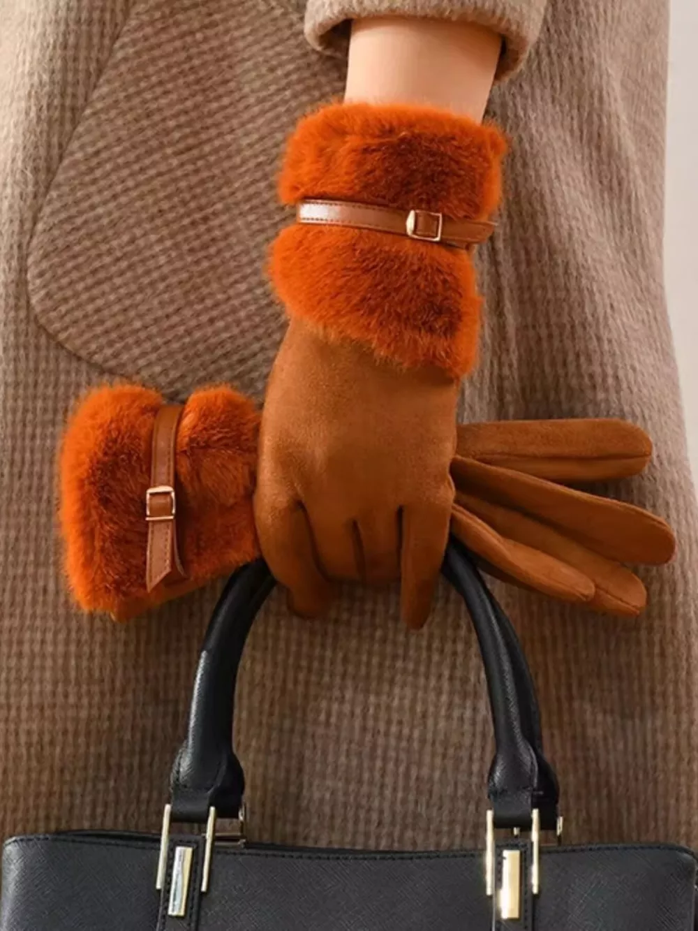 Faux Fur Cuff Gloves, image 5
