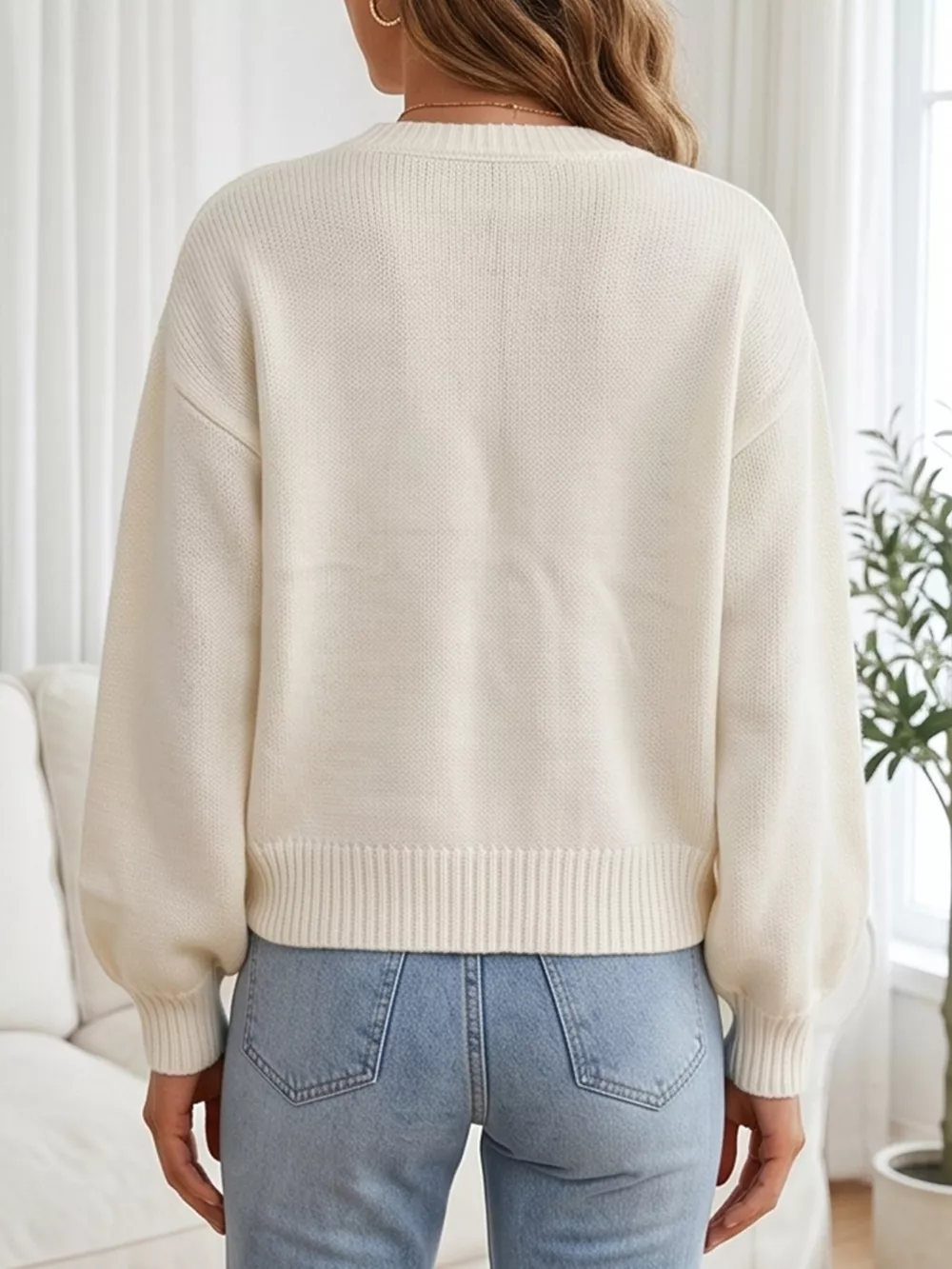 Casual Open-Front Knit Cardigan with Ribbed Trim, image 11