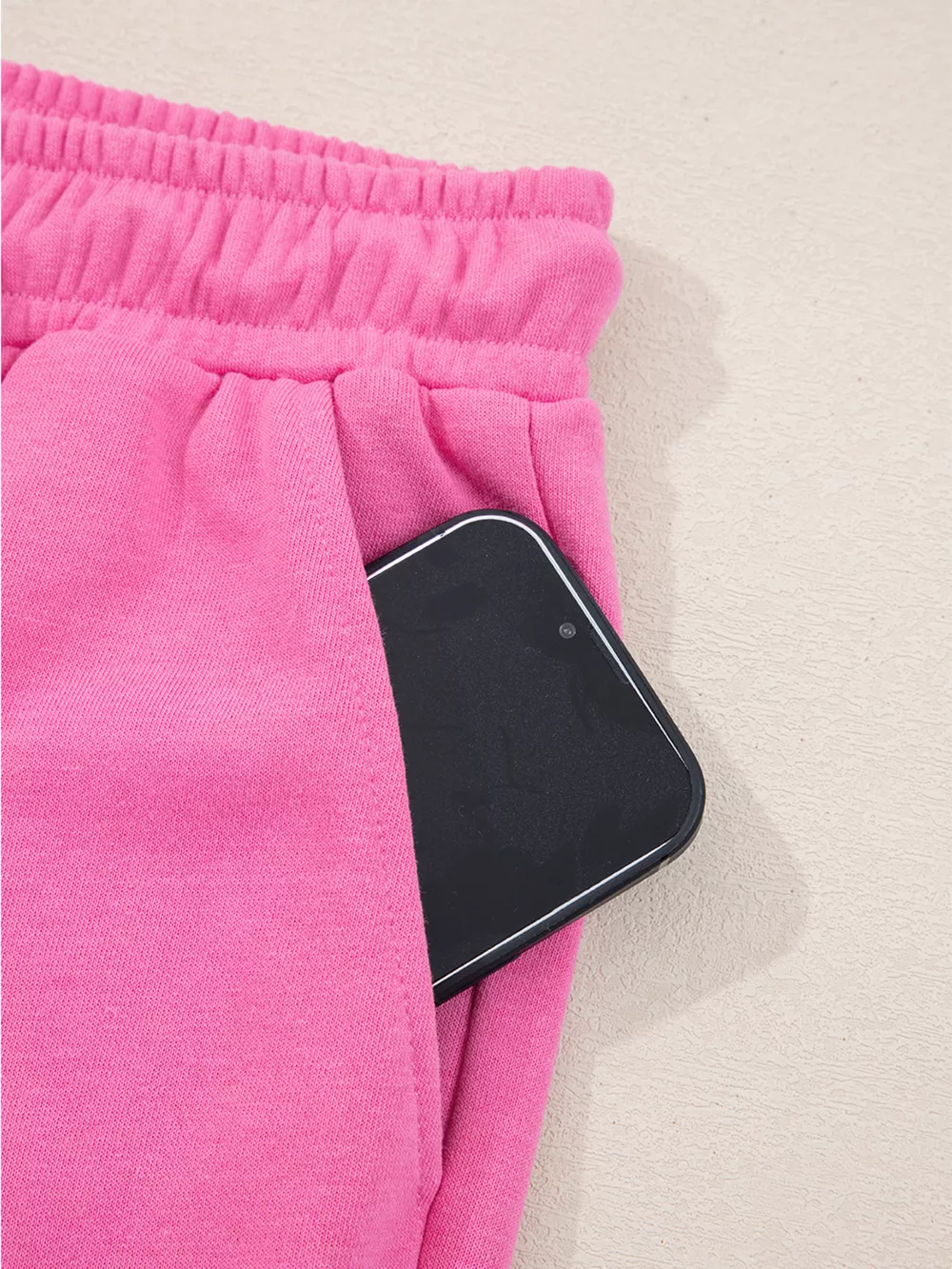 Solid Color Collared Pullover and Central Seam Pants Set, image 2