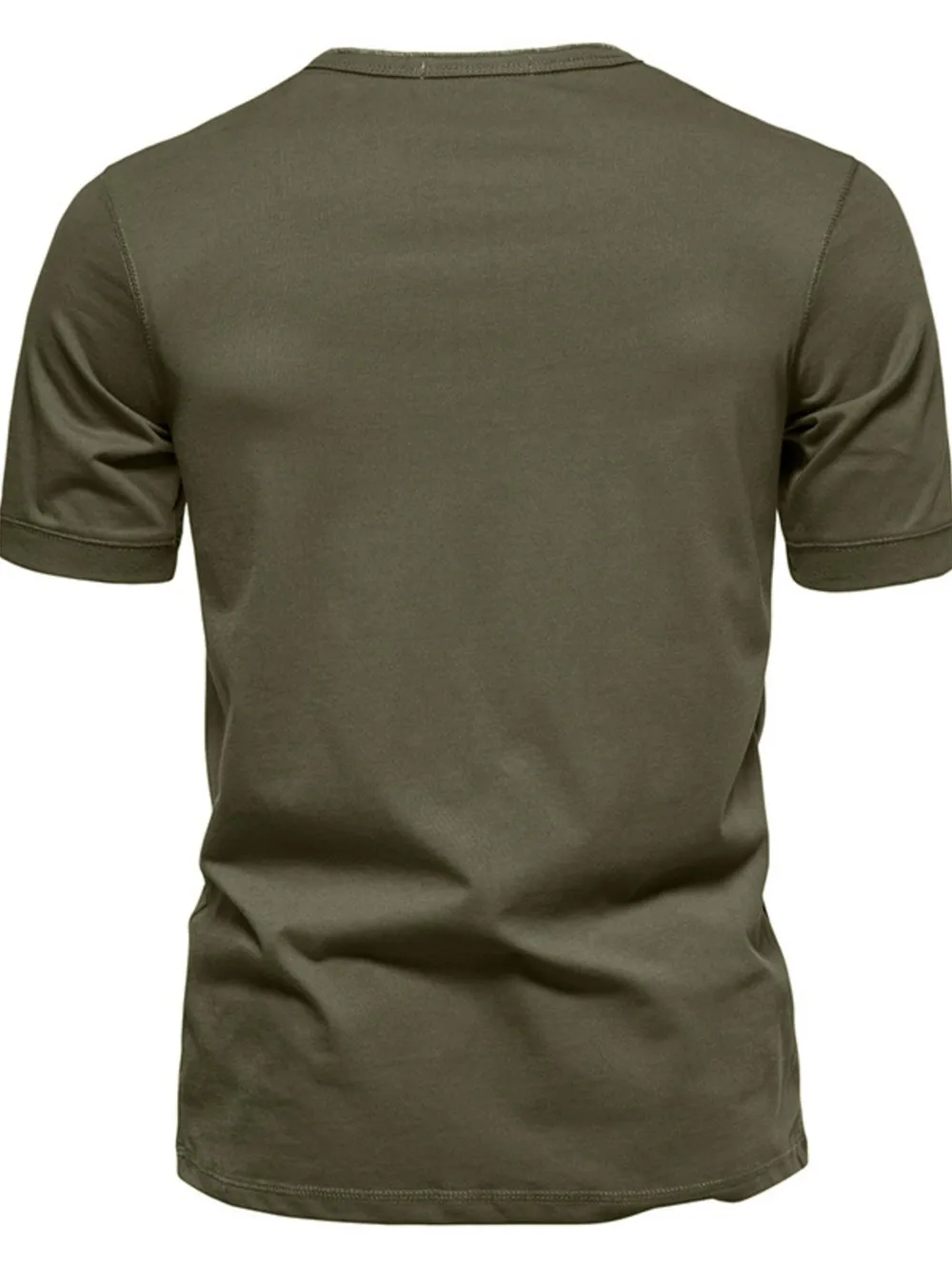 Men's Full Size Henley Style T-Shirt with Button Detail Plus Size, image 14