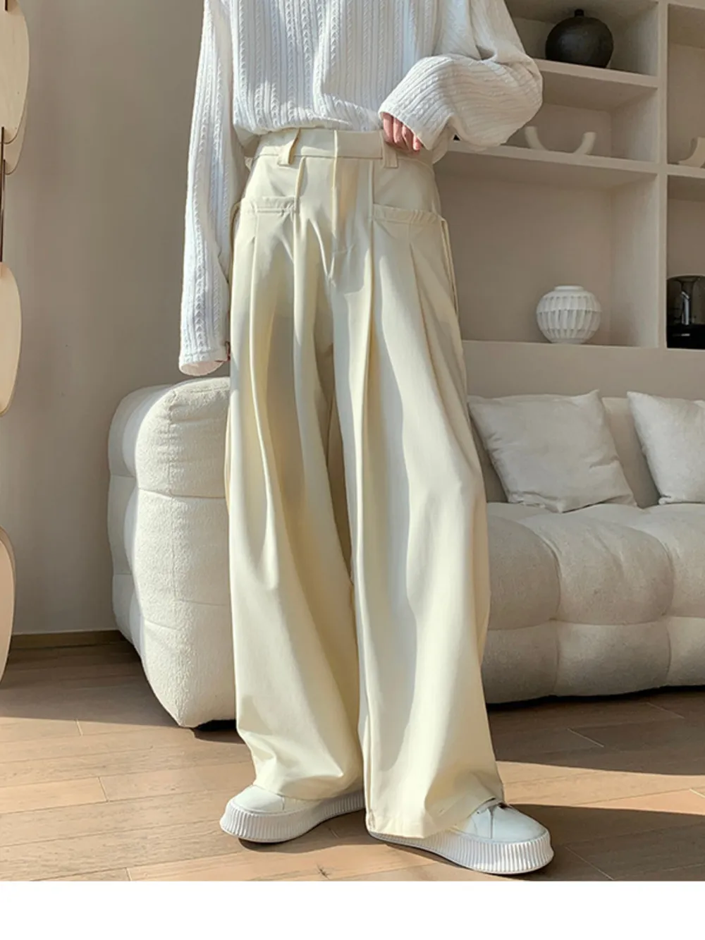 Men's Full Size Wide Leg Pleated Casual Pants Plus Size, image 2