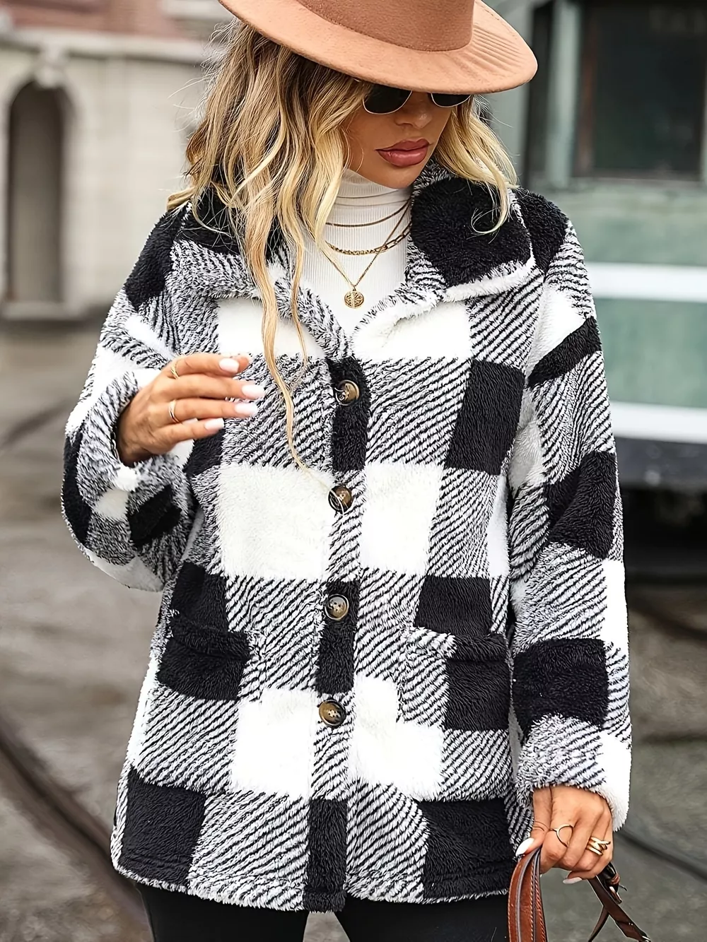 Plaid Sherpa Button-Down Outerwear, image 8