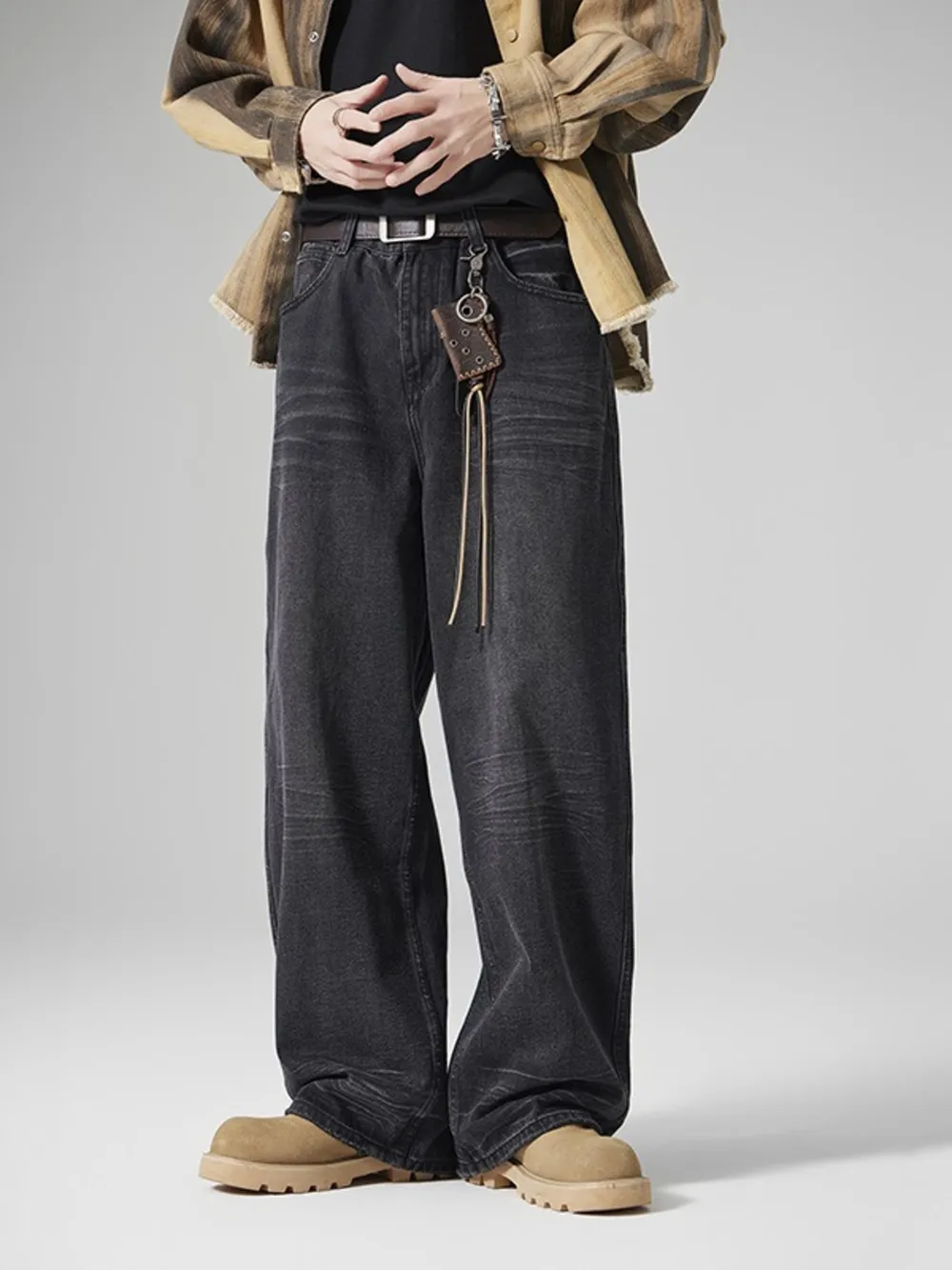 Men's Vintage Wash Loose Fit Jeans