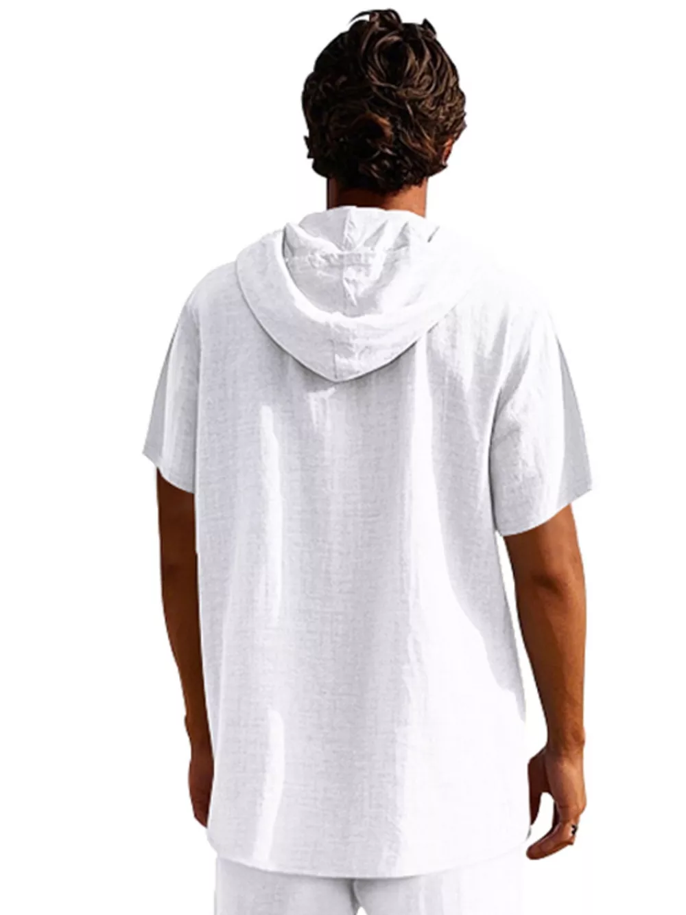 Men's Full Size Casual Short Sleeve Hooded Shirt Plus Size, image 17