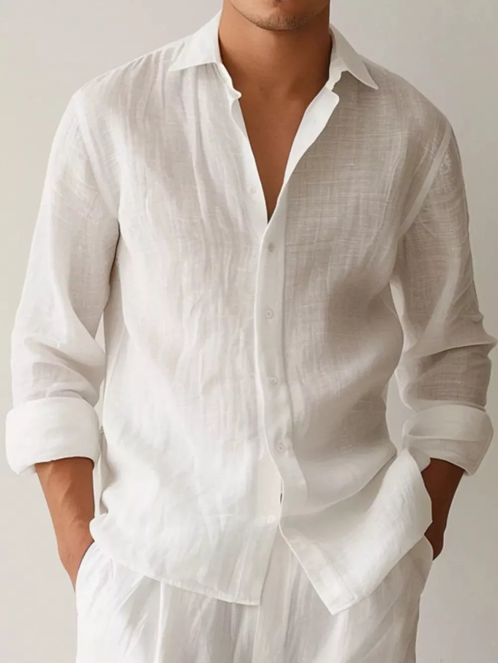 Men's Full Size Button Up Long Sleeve Shirt Plus Size, image 2
