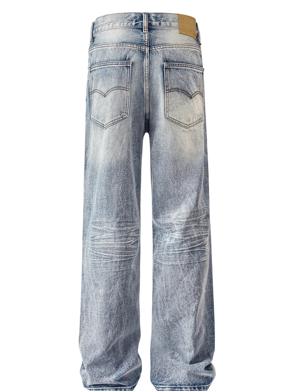 Men's Washed Wide Leg Relaxed Fit Jeans, image 3