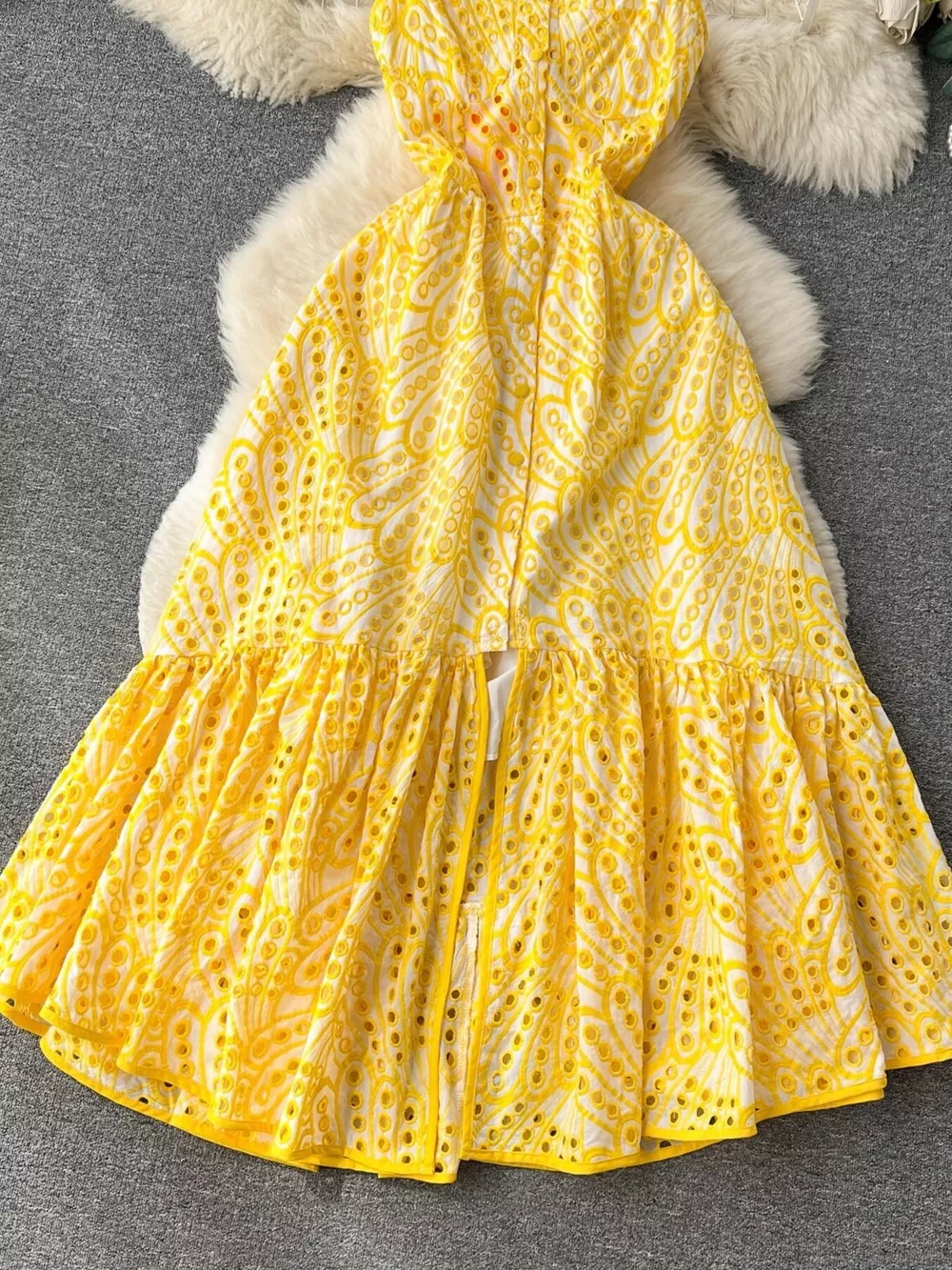 Eyelet Embroidered Tiered Cami Dress, image 5