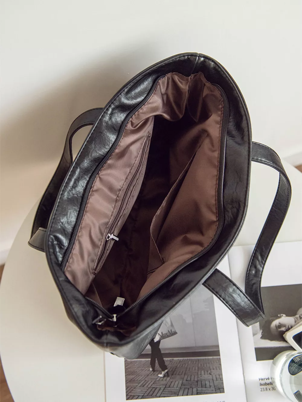 Classic PU Leather Tote Handbag, image 5