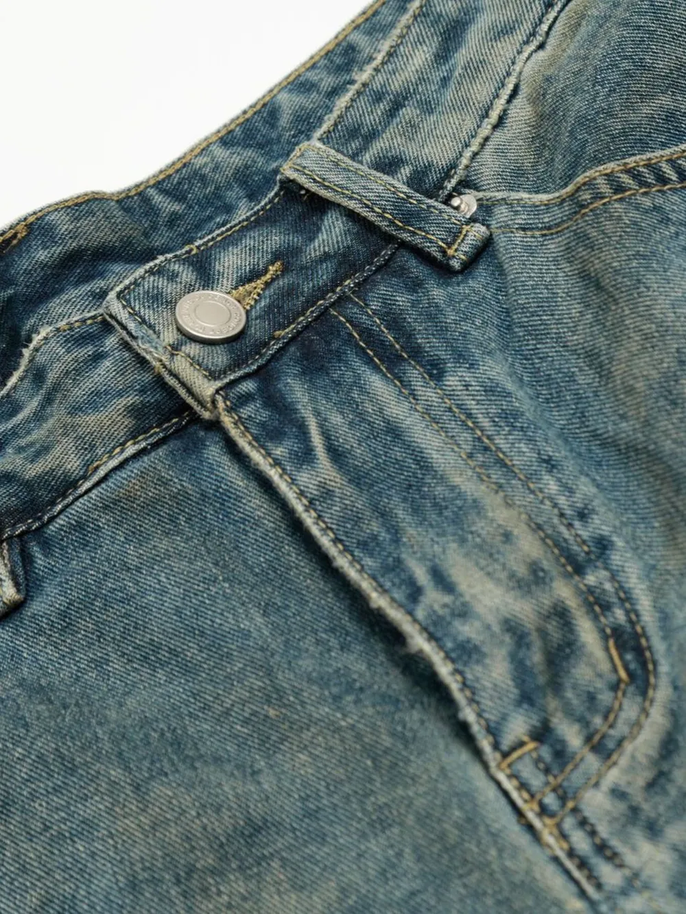 Men's Distressed Camo Patchwork Denim Shorts, image 15