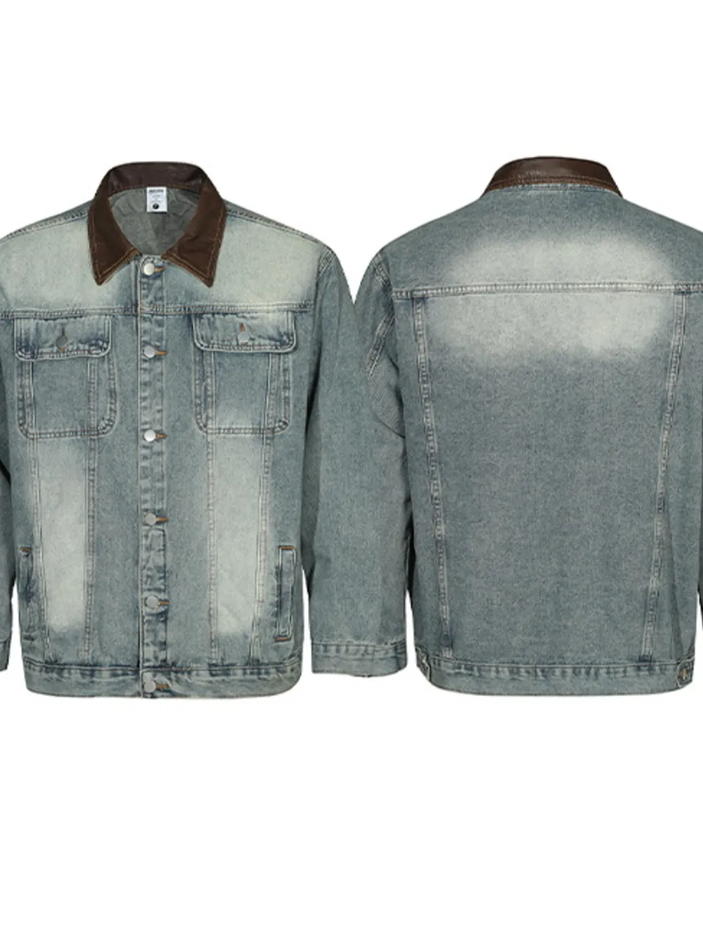 Men's Button Up Long Sleeve Denim Jacket, image 5