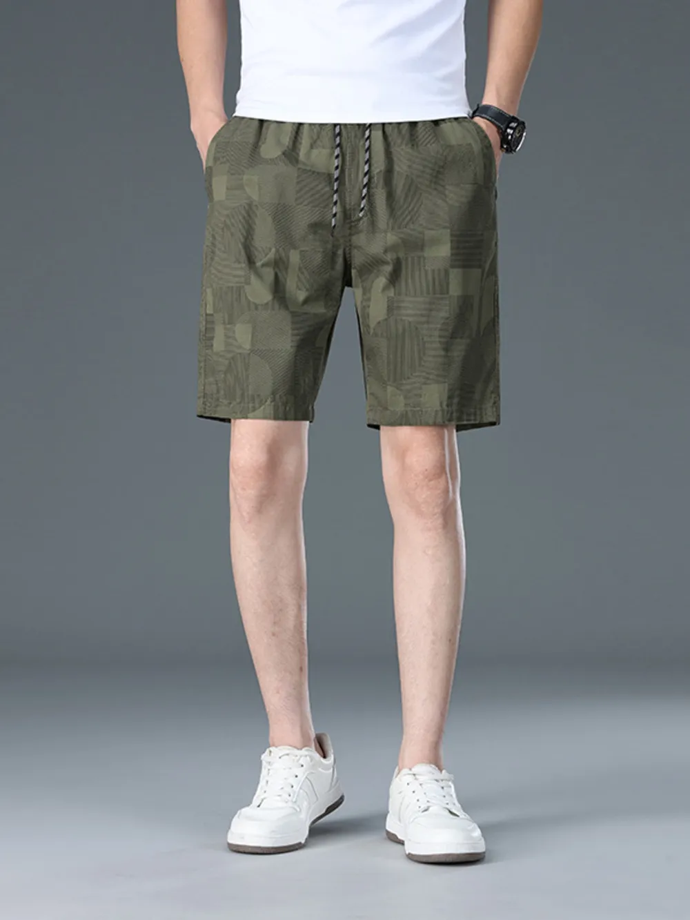 Men's Plus Size Drawstring Casual Shorts, image 4
