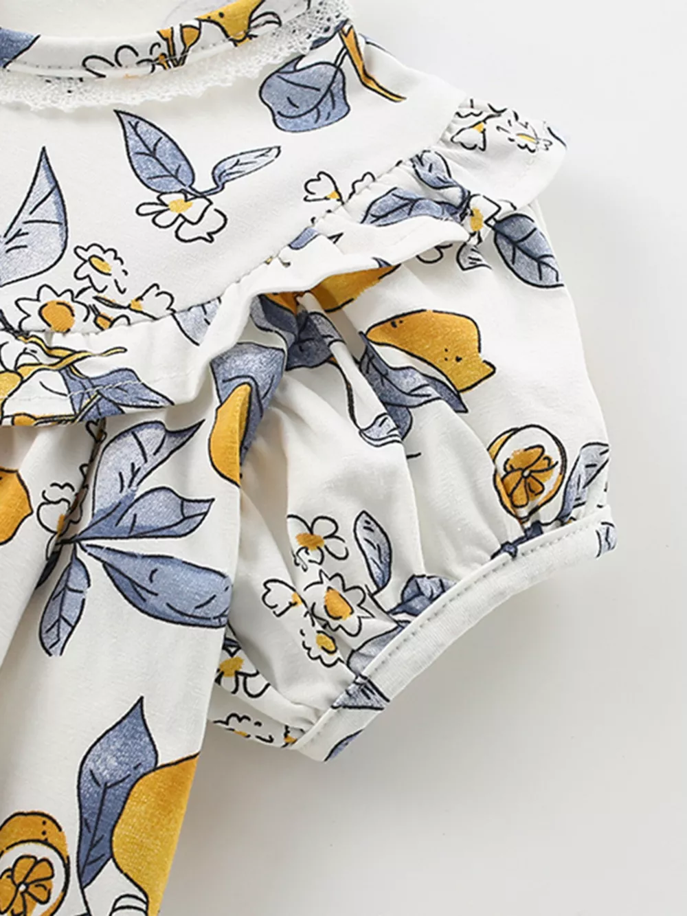 Children's Lemon Print Ruffle Trim Dress, image 2