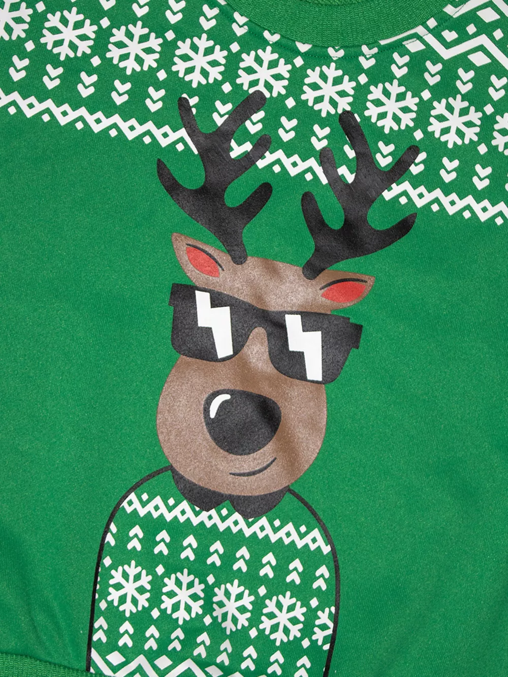 Children's Christmas Reindeer Graphic Crew Neck Sweatshirt, image 2
