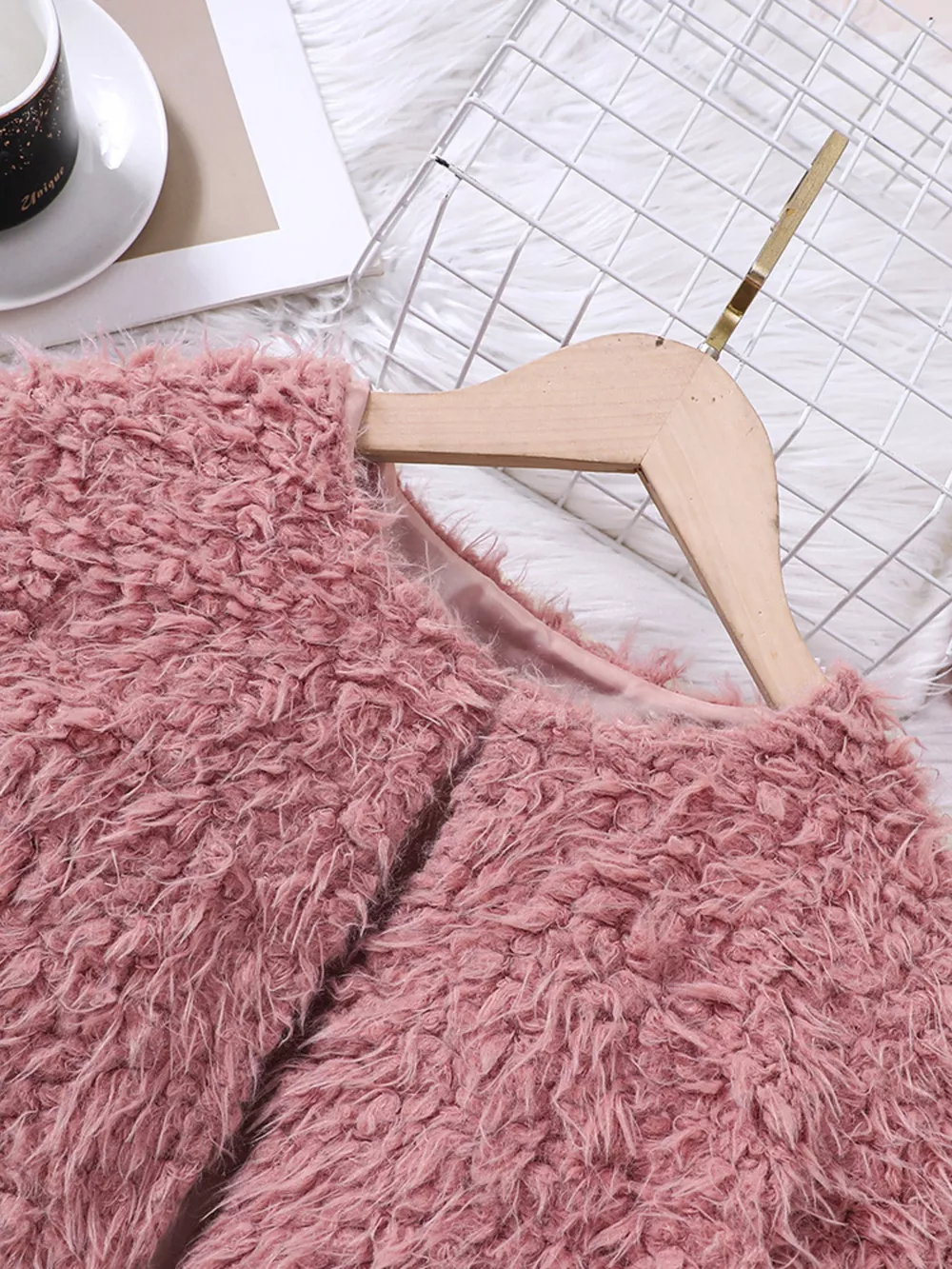 Children's Faux Fur Jacket & Ribbed Dress Set, image 5