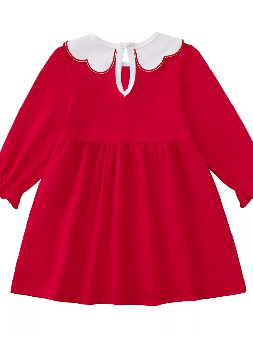 Children's Heart Embroidered Peter Pan Collar Long Sleeve Dress, image 7