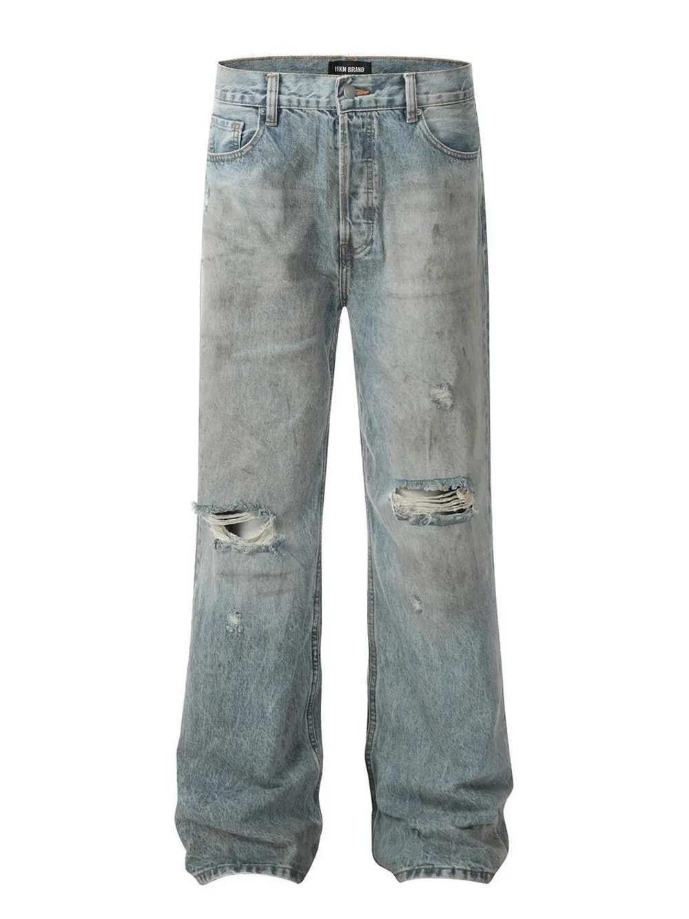 Men's Distressed Wide Leg Jeans