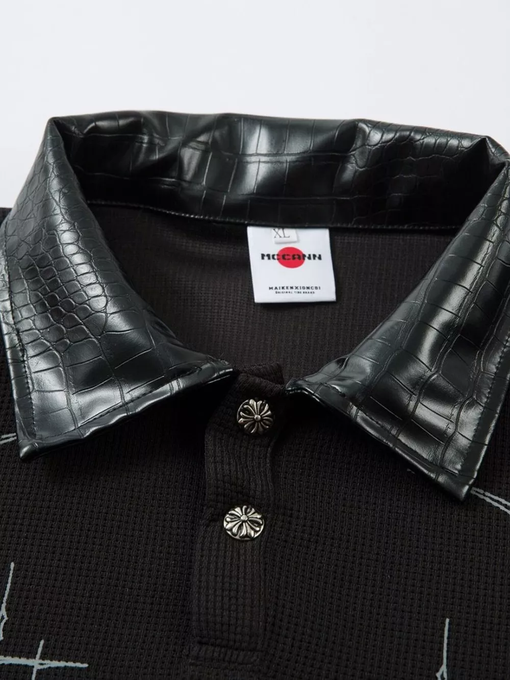 Men's Printed Polo Collar Long Sleeve Top, image 15