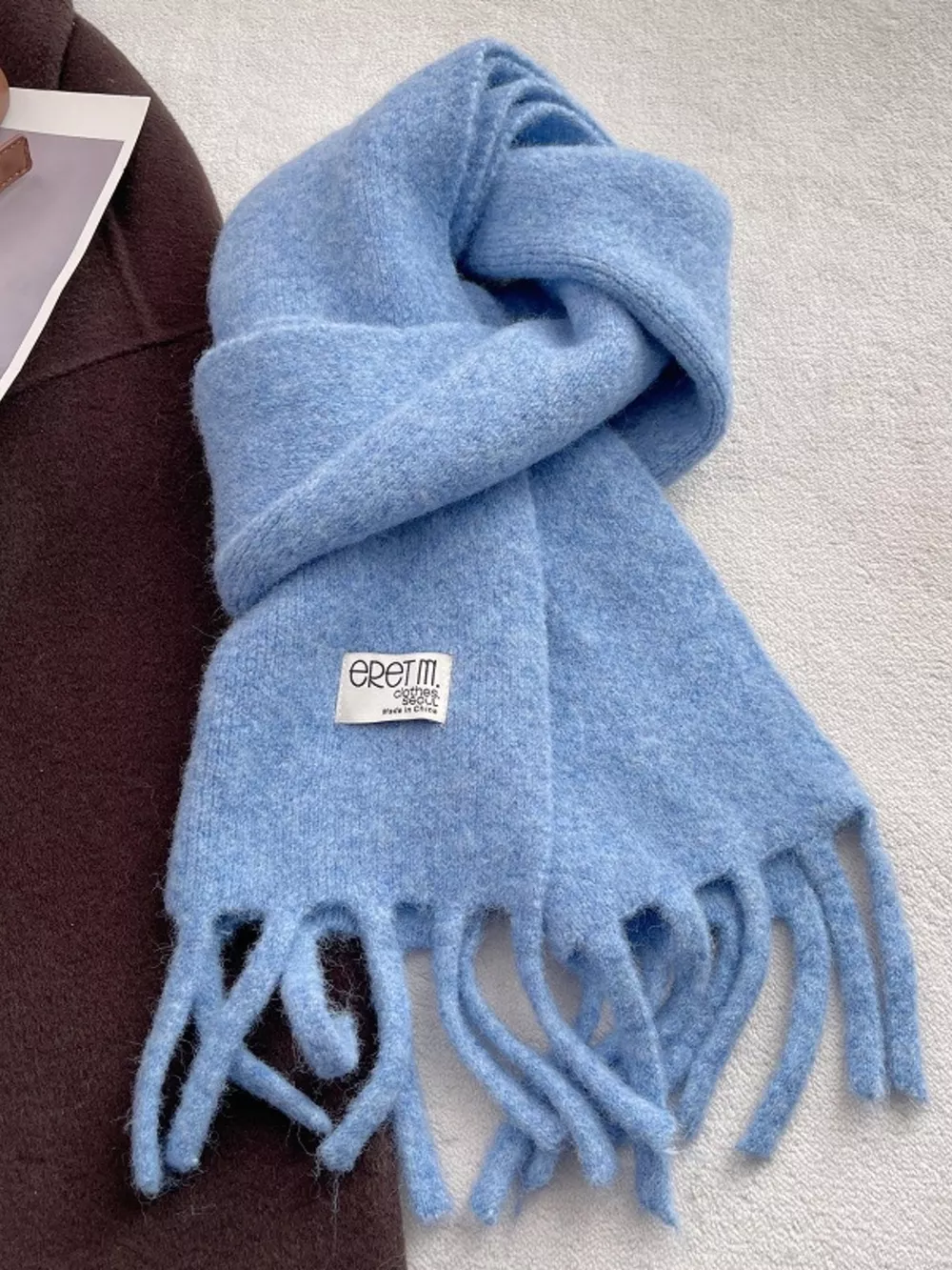 Fringe Solid Color Scarf, image 5