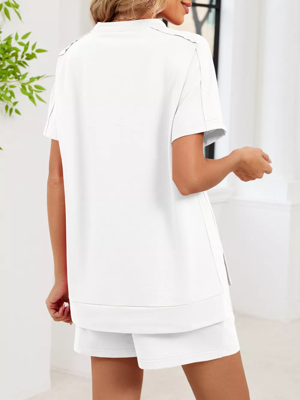 Round Neck Short Sleeve T-Shirt and Shorts Set, image 10