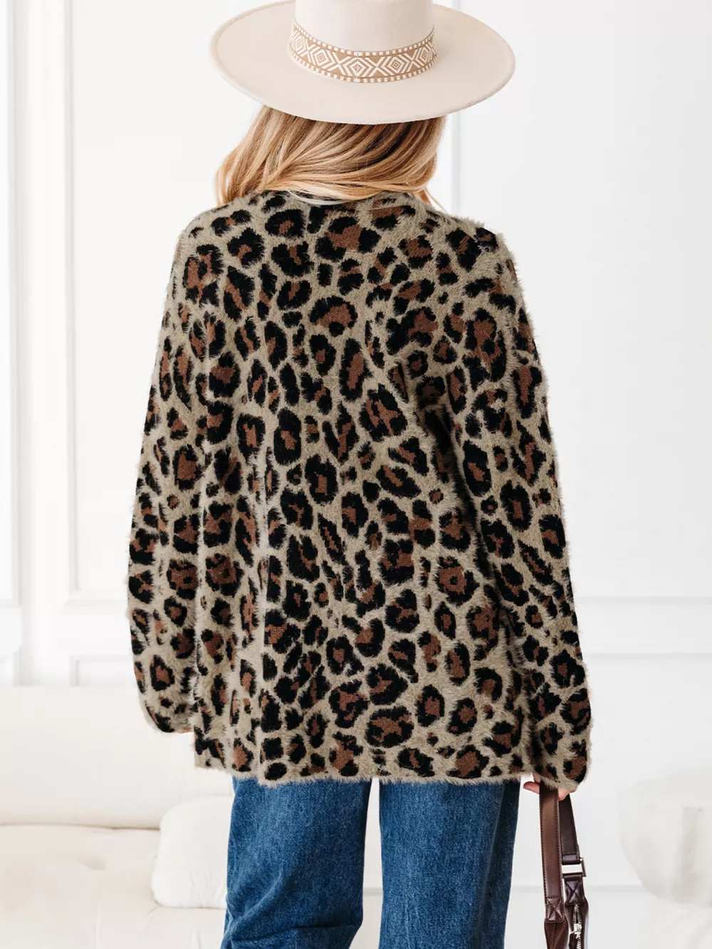 Leopard Open Casual Cardigan, image 4