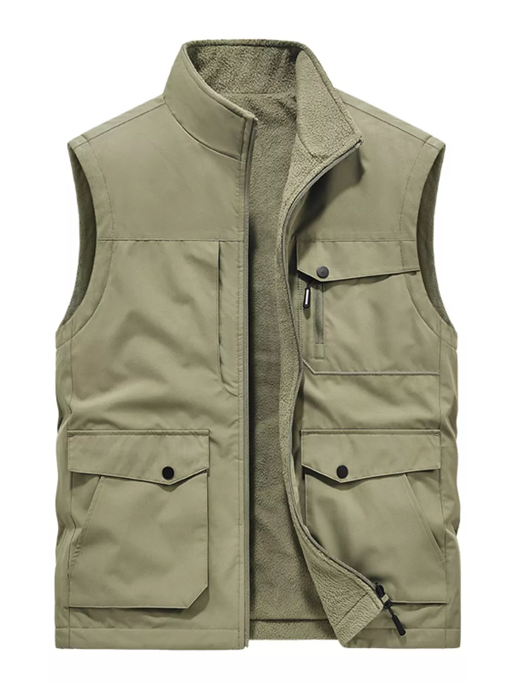 Men's Plus Size Zip Up Vest Coat, image 4