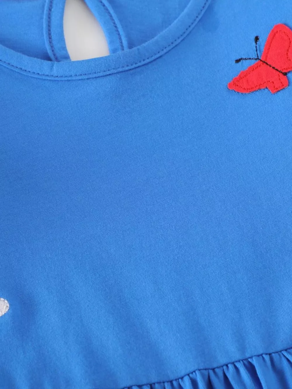 Children's Bird Applique Pocket Ruffle Sleeve Dress, image 7
