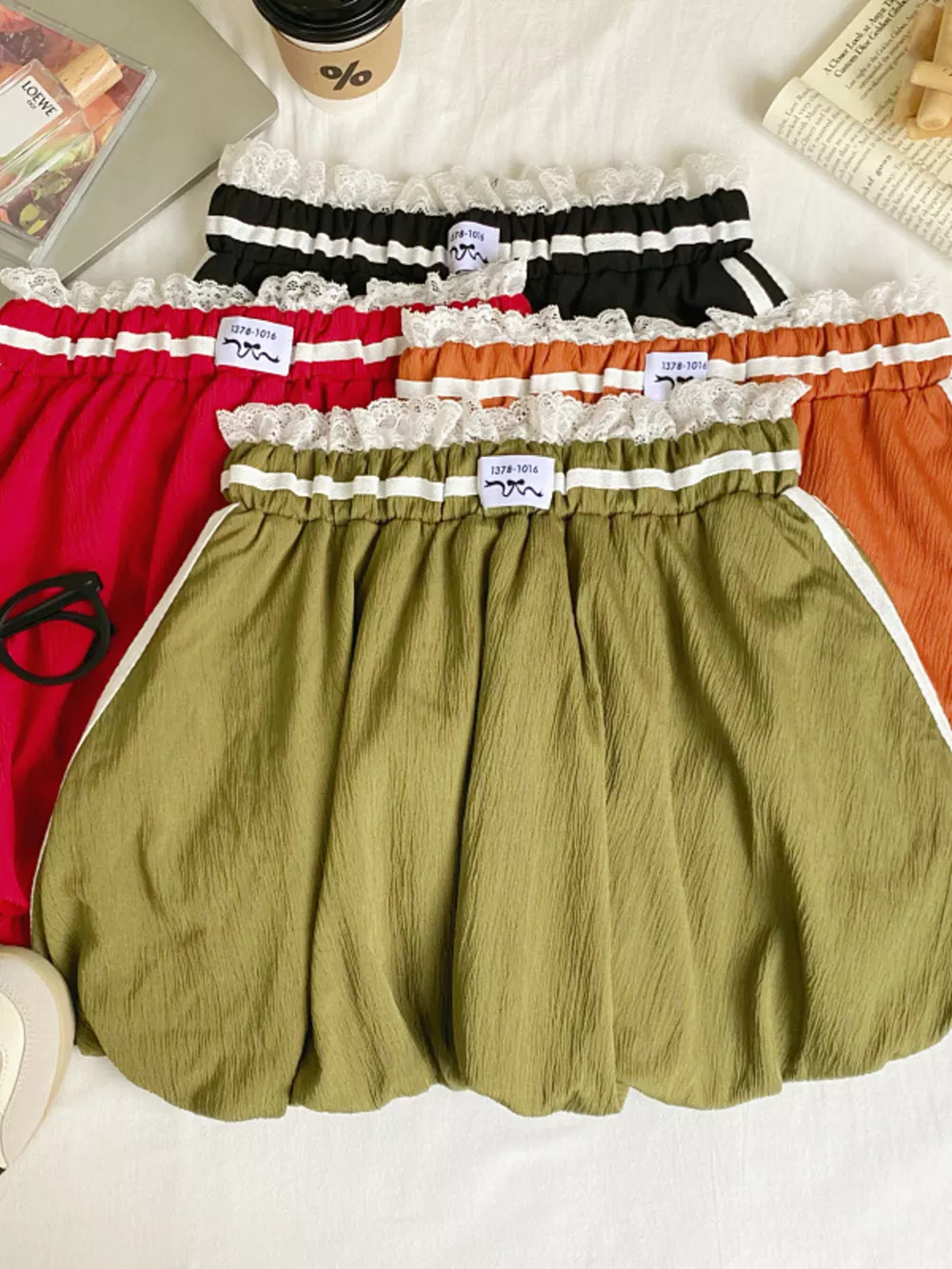 Lace Trim Elastic Waist Mini Skirt, image 3