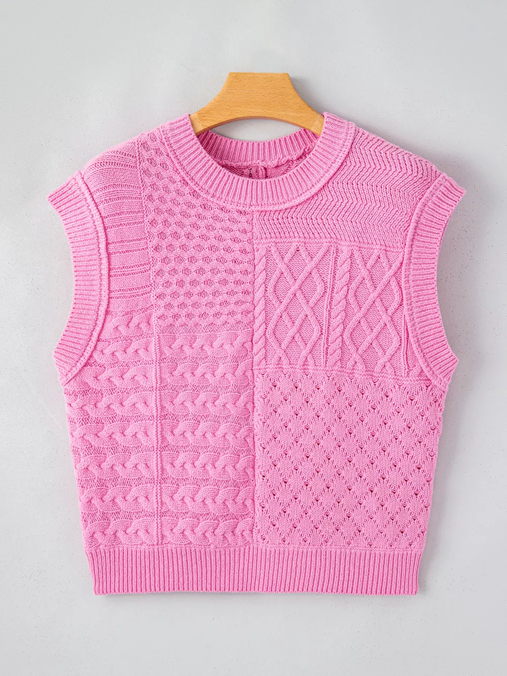 Cable Knit Dolman Sweater Vest, image 2