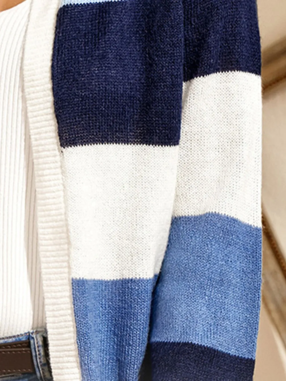 Color Block Button-Up Knit Cardigan, image 11
