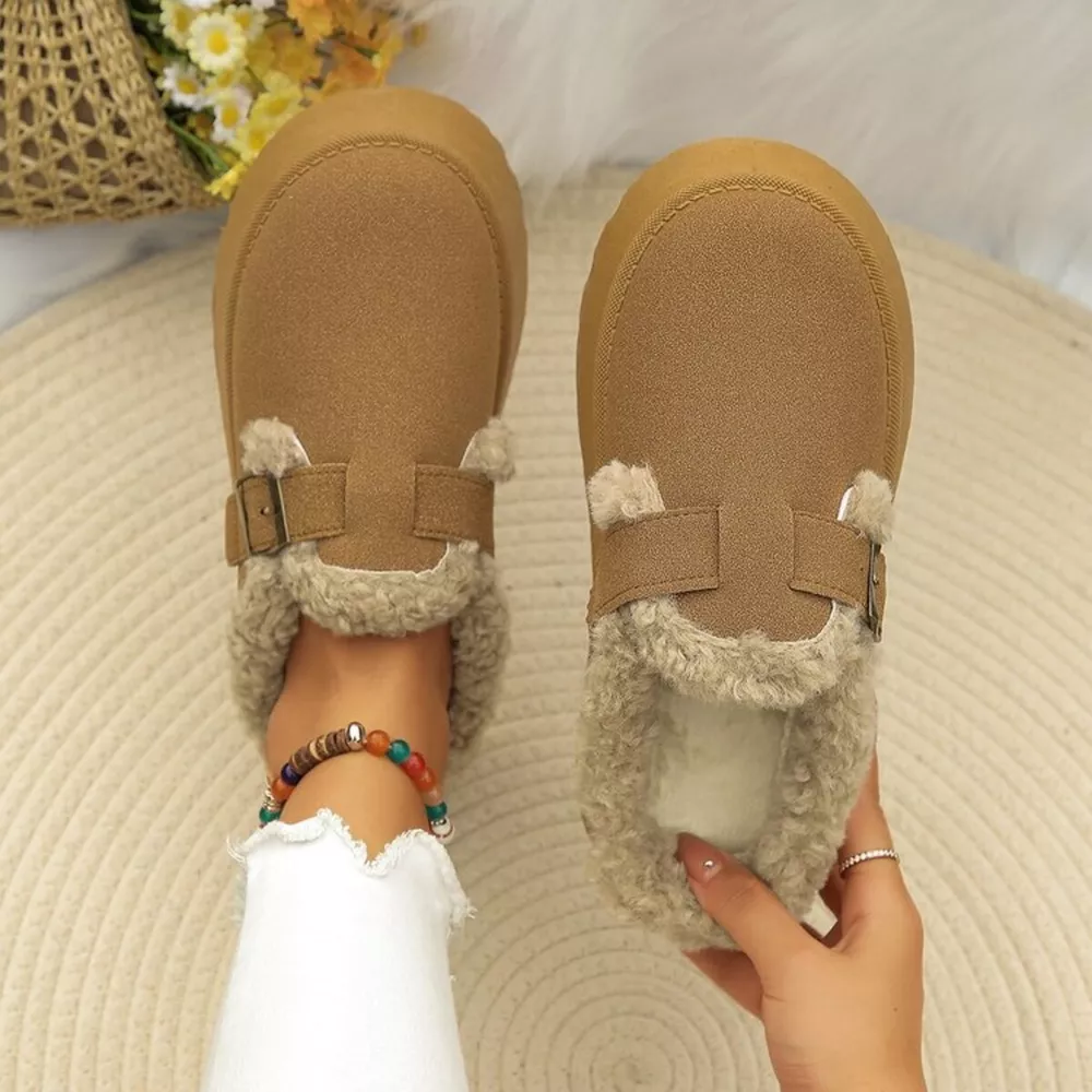 Round Toe Platform Fleece-Lined Slip-Ons, image 2