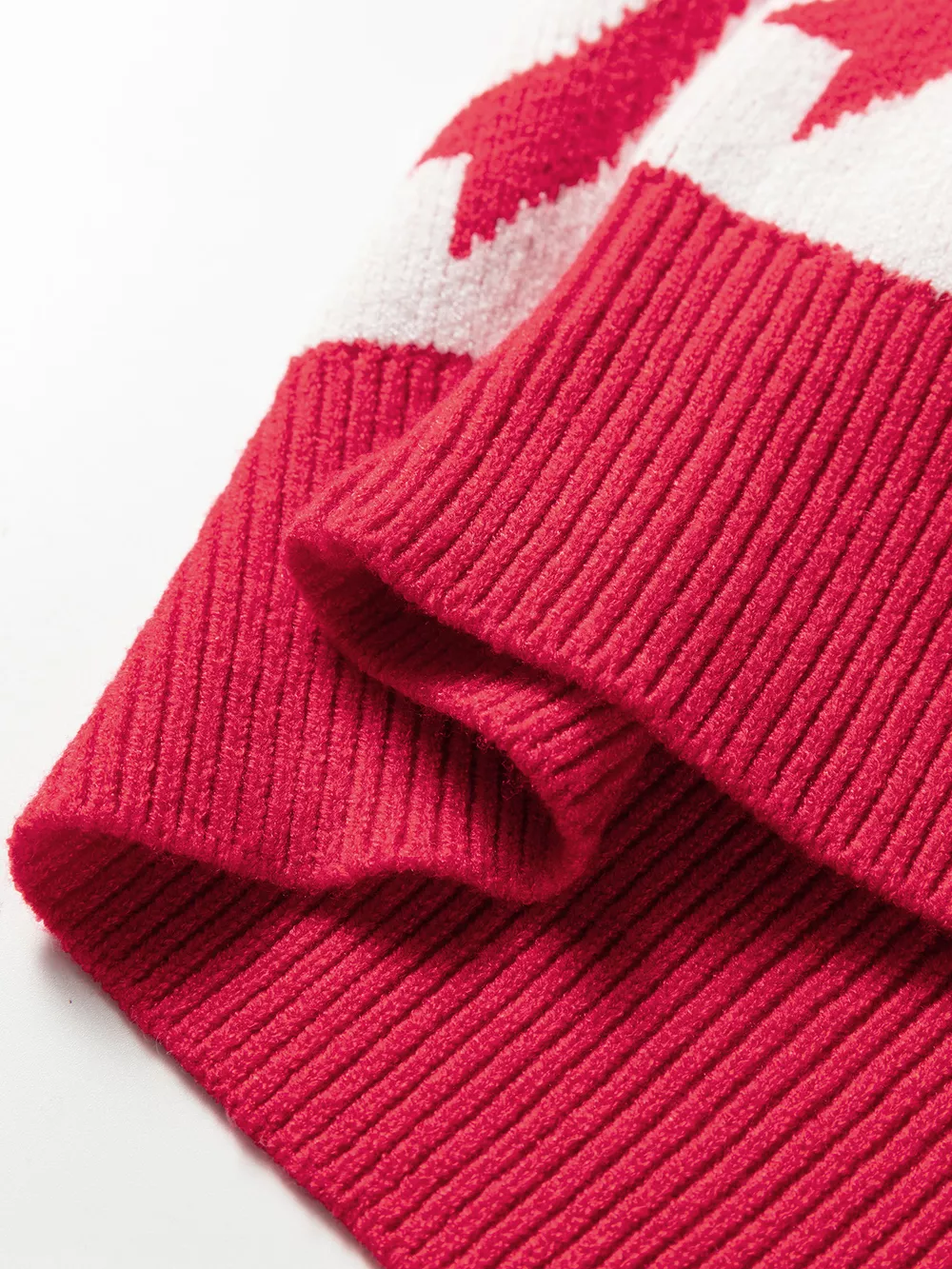 Bow Print 2-Tone Rhombus Knit Loose Sweater, image 5