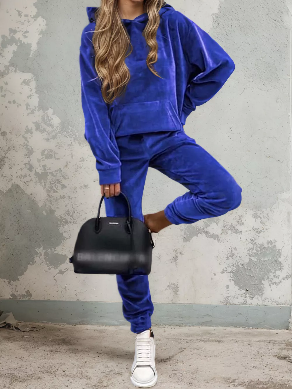 Velvet Long Sleeve Hoodie and Pants Set, image 7