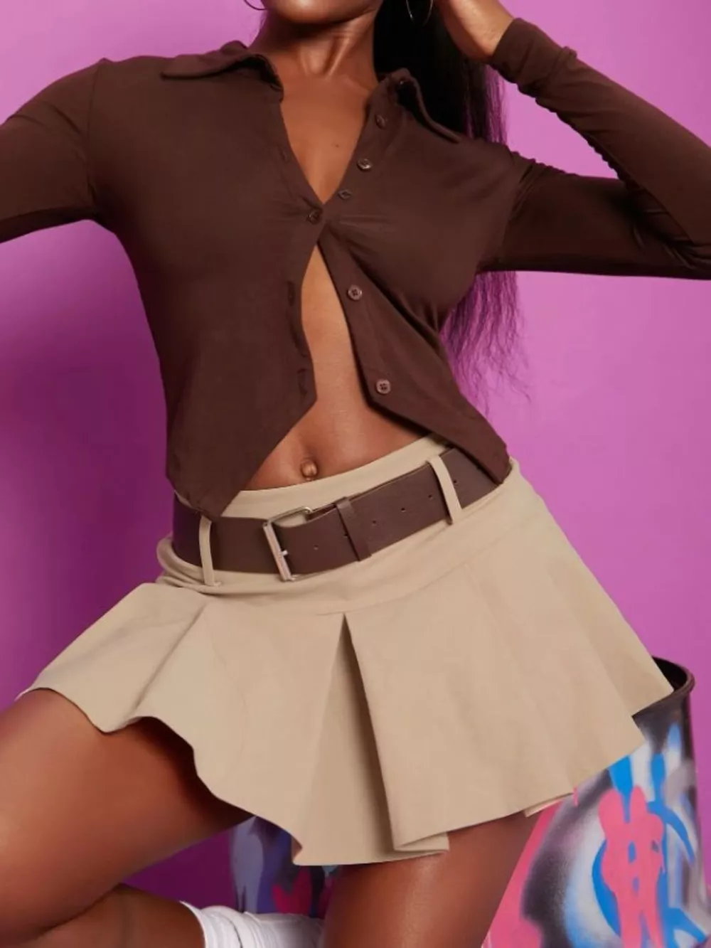 Pleated Mini Skirt, image 2