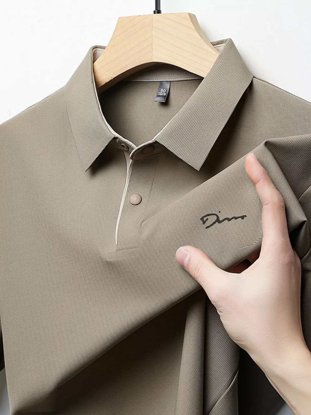 Men's Plus Size Button Detail Short Sleeve Polo, image 4